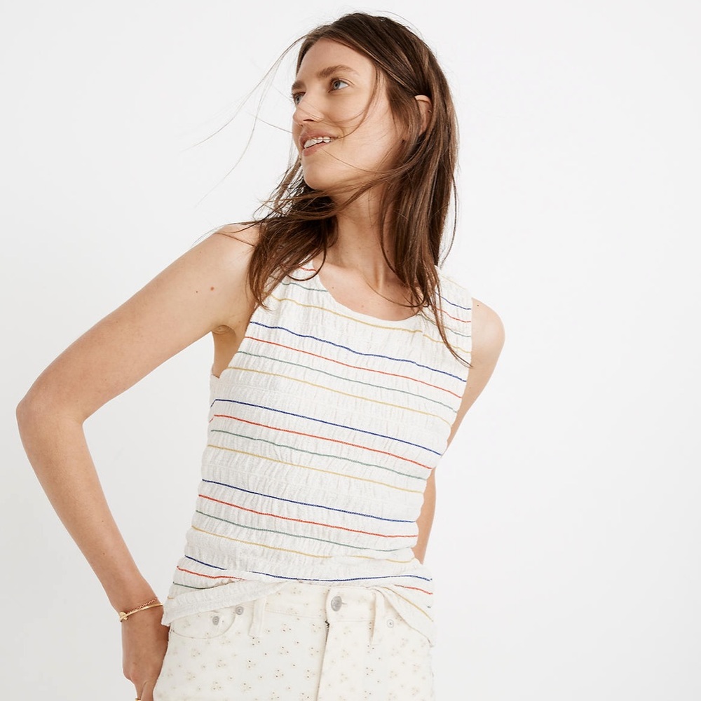 Madewell Smocked Tank Top
